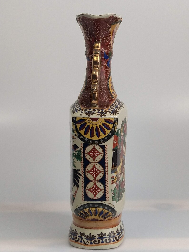 Japanese Satsuma Moriage Rooster Vase Etsy UK