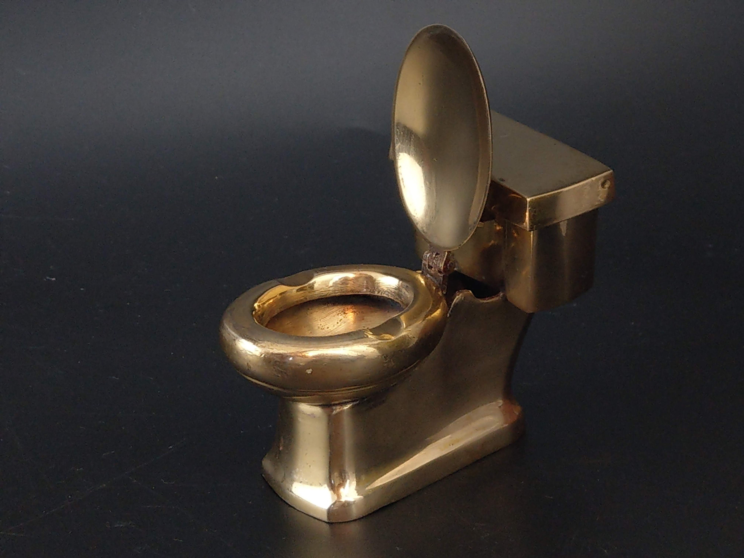 Vintage Novelty Brass Toilet Ashtray and Matchbox Holder Etsy