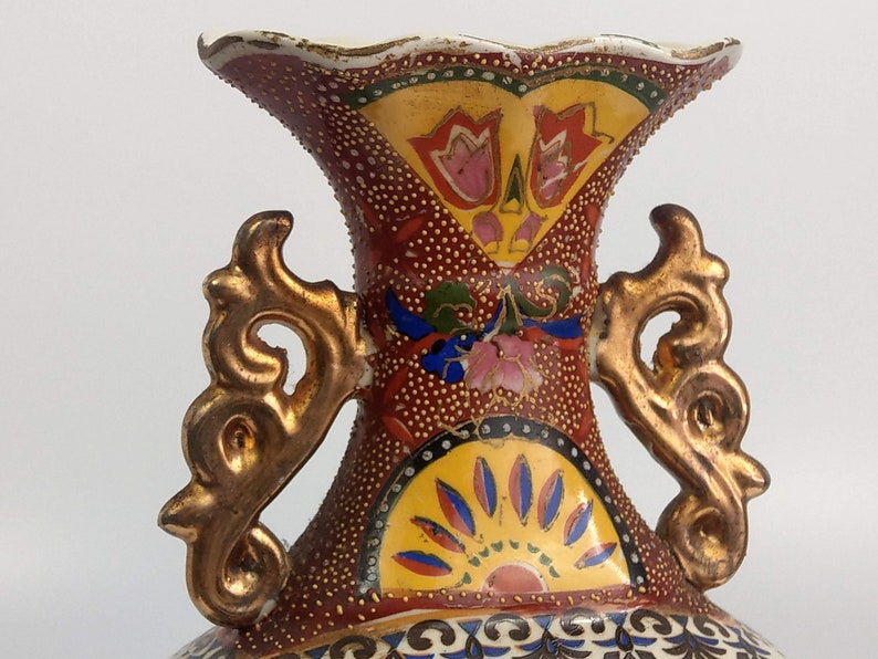 Japanese Satsuma Moriage Rooster Vase Etsy UK