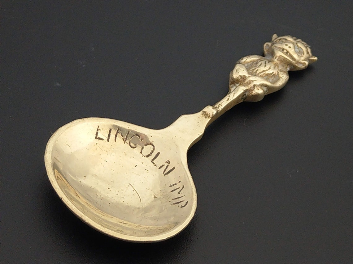 Vintage Brass Lincoln Imp Tea Caddy Spoon | Etsy