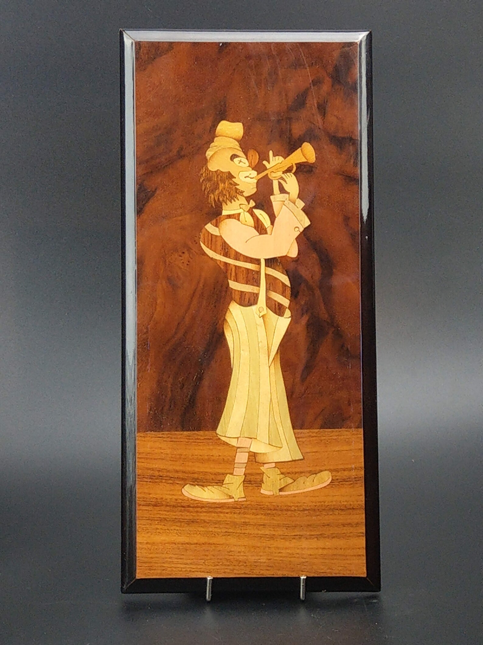 Italian Sorrento Novelty Inlaid Wood Works Clown Plaque Etsy