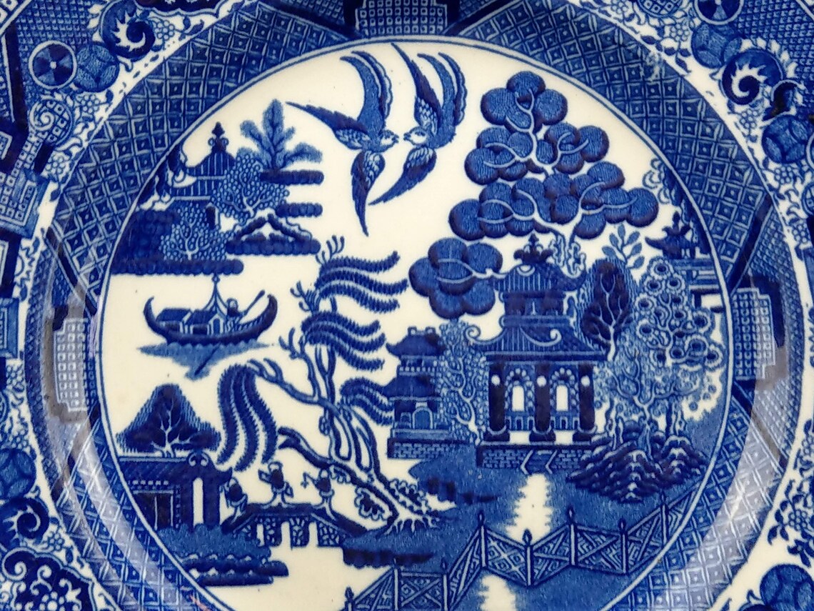 Antique Spode China Blue Willow Pattern Plate Etsy Australia