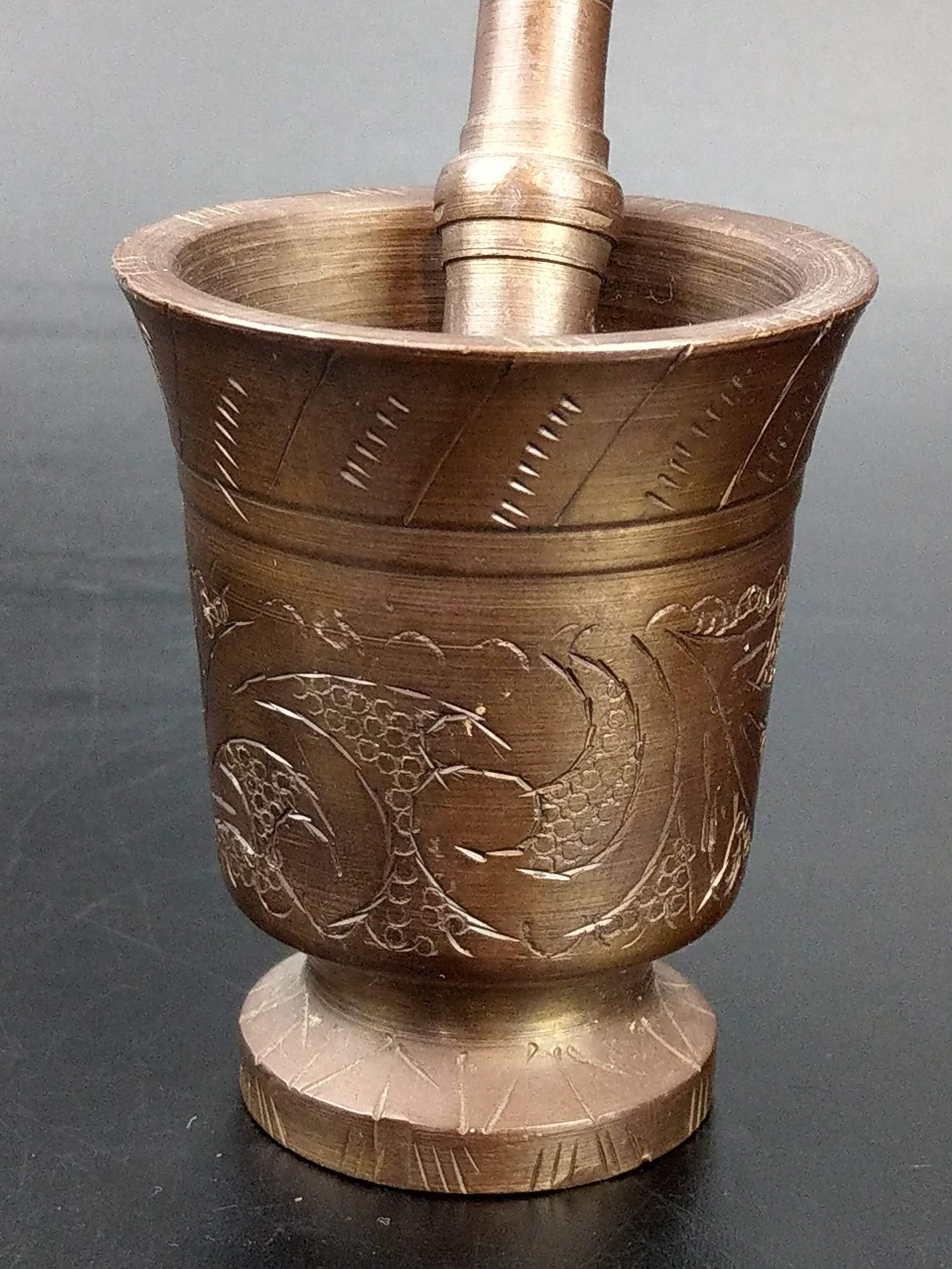 Vintage Cairo Arabic Brass Mortar and Pestle Etsy