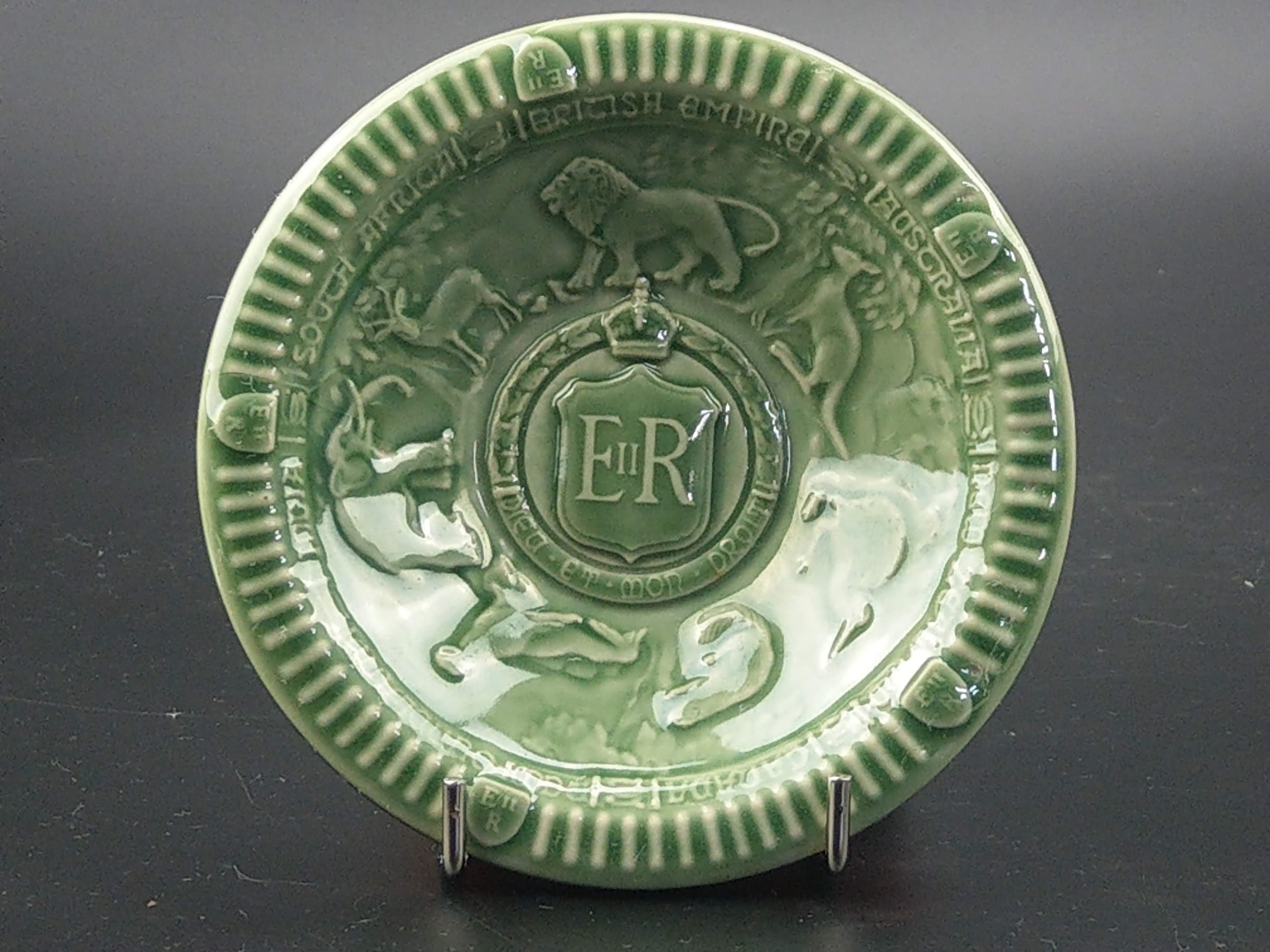 VTG 1953 Wade Green Ceramic Pin DishAshtray