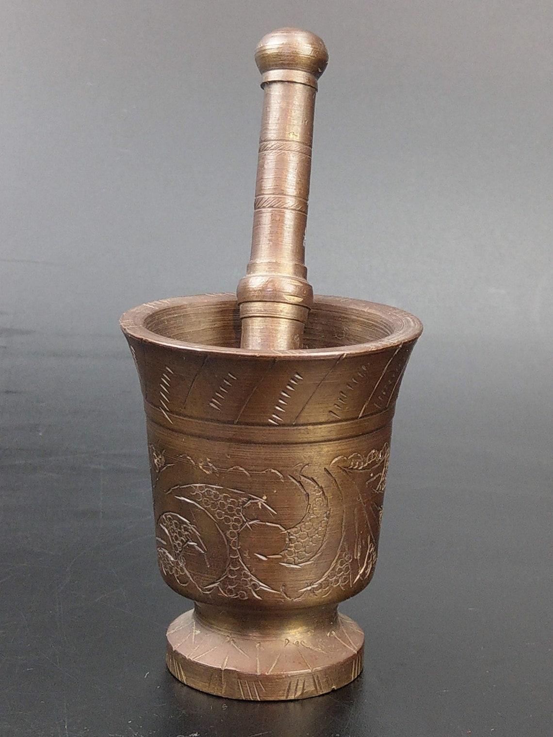 Vintage Cairo Arabic Brass Mortar and Pestle Etsy