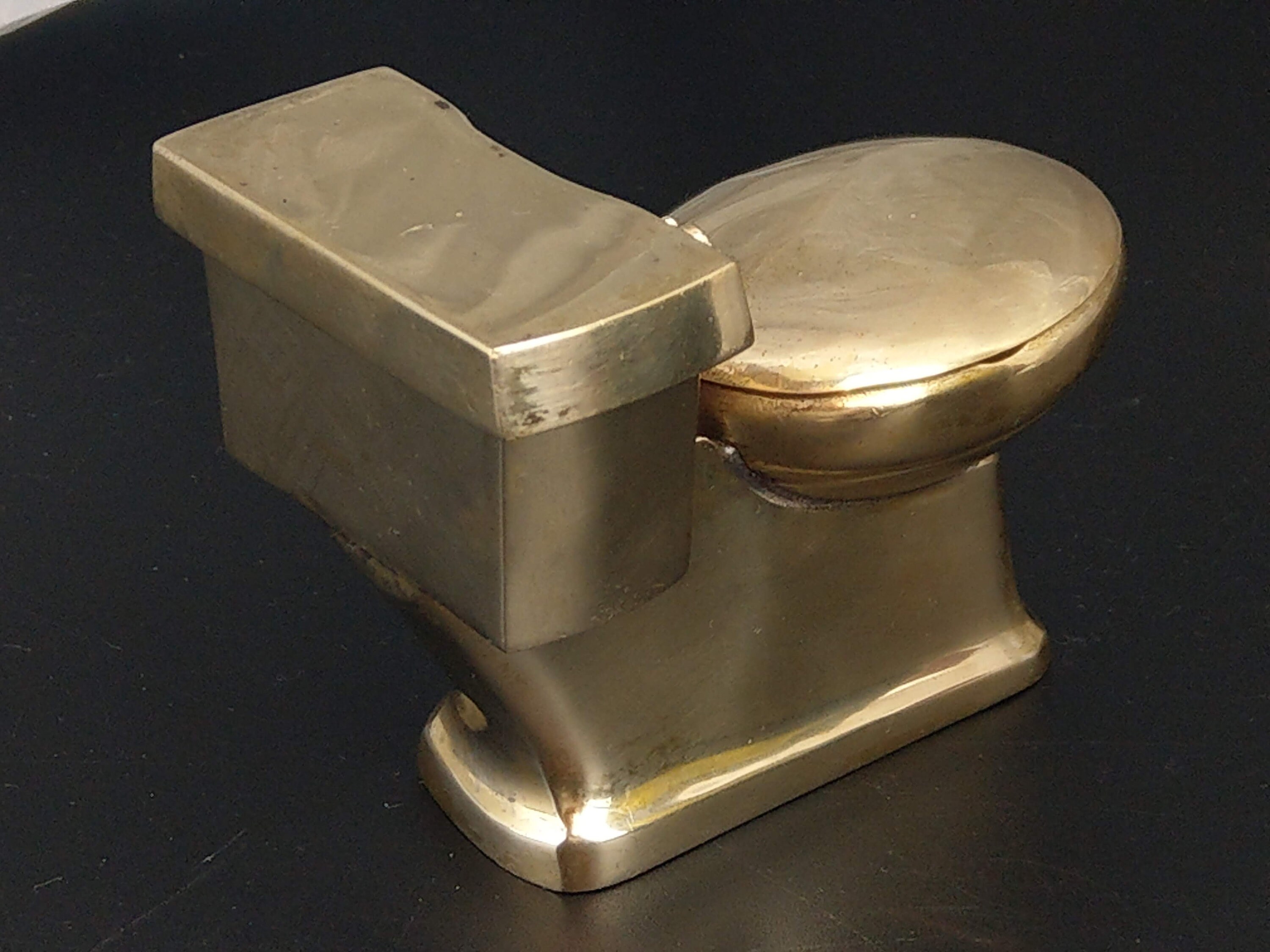 Vintage Novelty Brass Toilet Ashtray and Matchbox Holder Etsy
