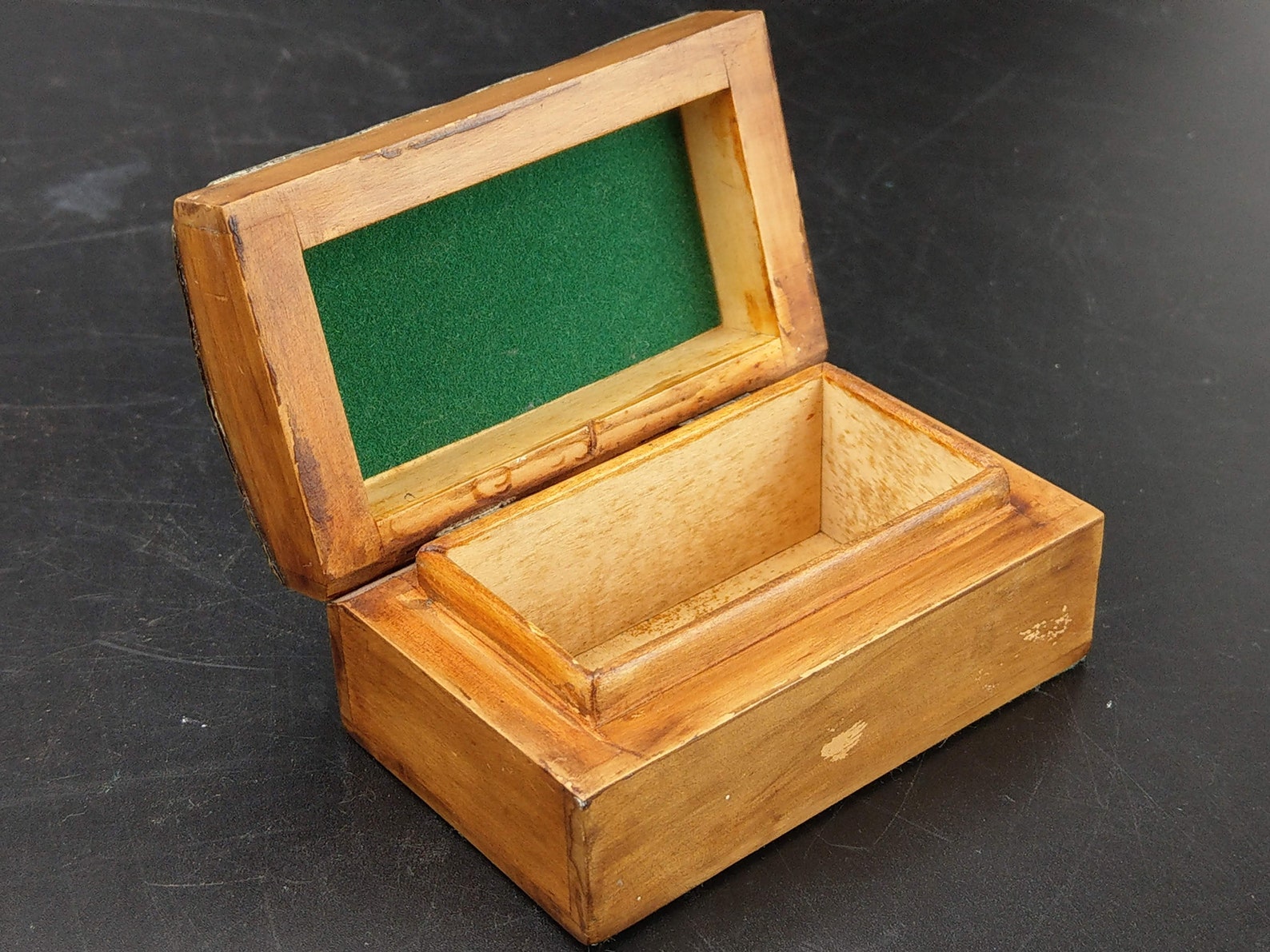 Vintage Wooden Pill Box With Brass Lid Etsy