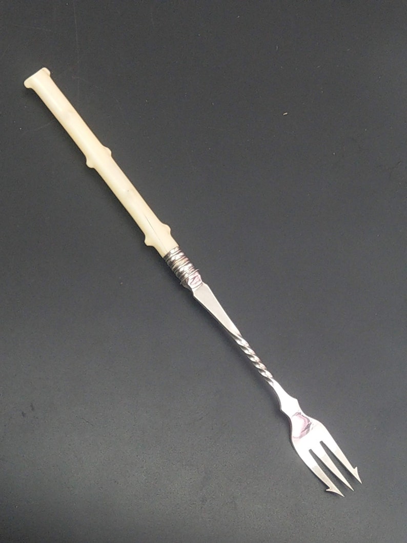 Victorian Pickle Fork Trident Tip With Carved Handle H G Long Etsy