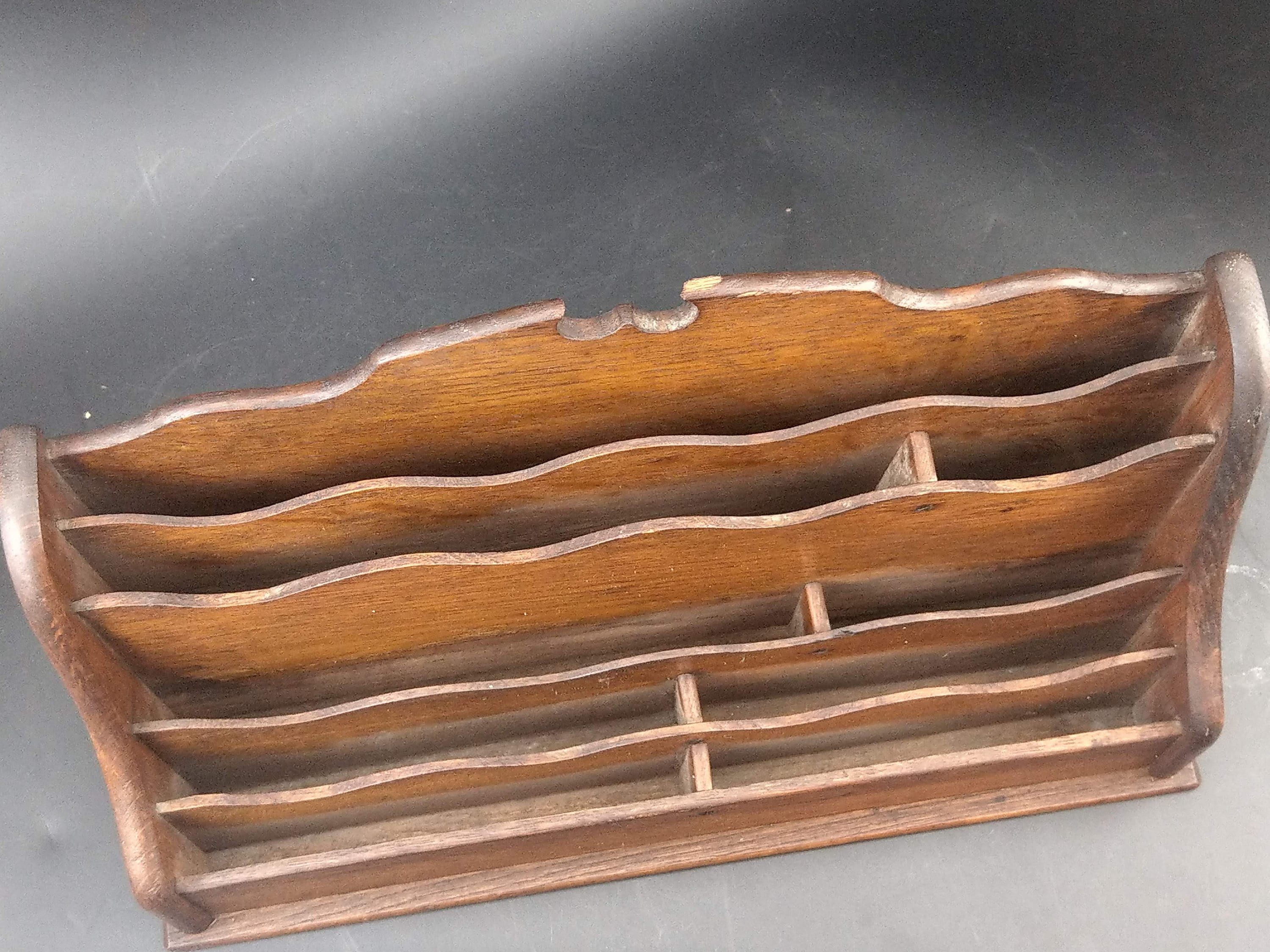 Antique Wood Letter Rack Holder Early 20th Century Etsy