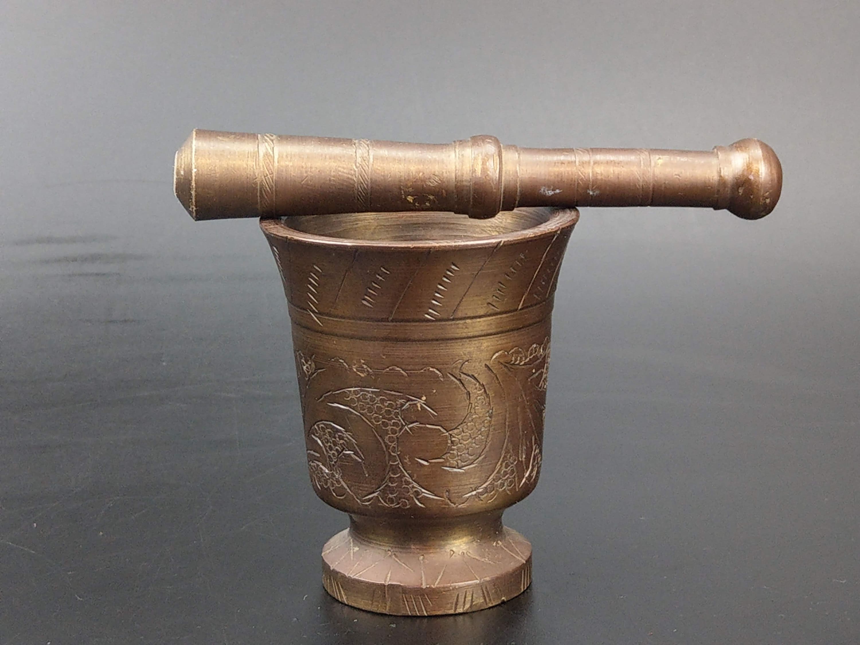 Vintage Cairo Arabic Brass Mortar and Pestle Etsy