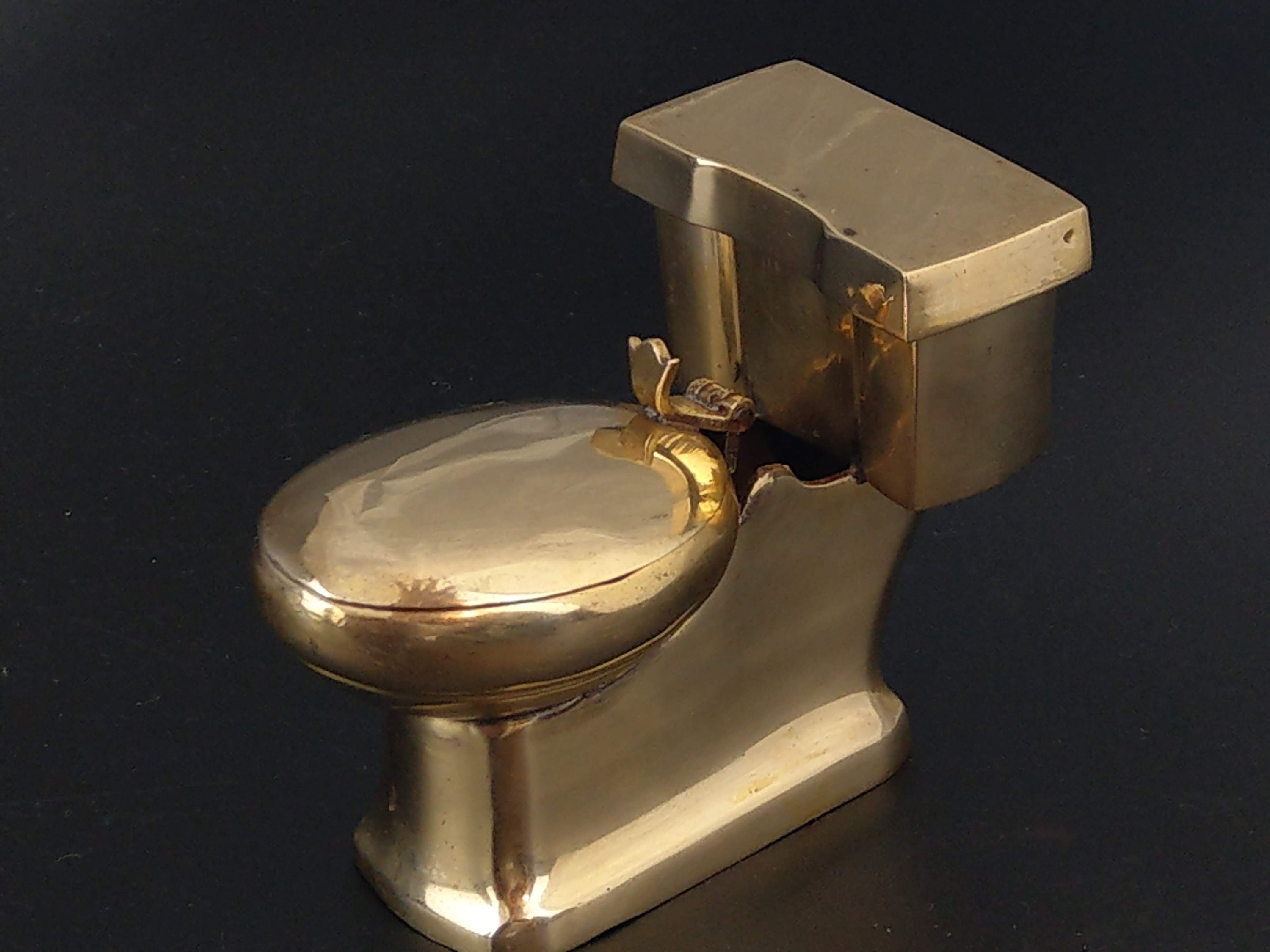 Vintage Novelty Brass Toilet Ashtray and Matchbox Holder Etsy