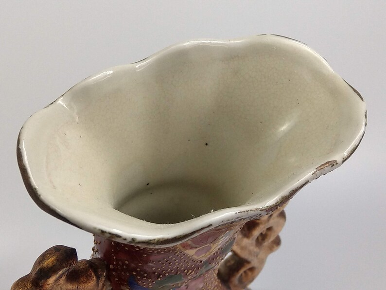 Japanese Satsuma Moriage Rooster Vase Etsy UK