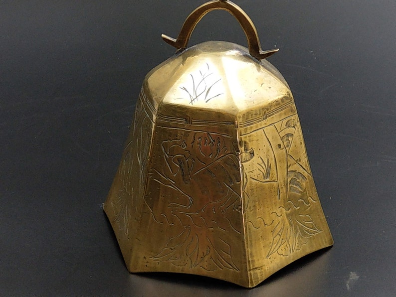 Chinese brass gong bell tiger in forrest theme Etsy