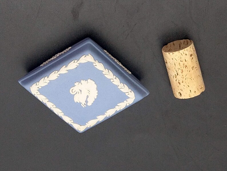 Wedgwood Blue Jasperware Rhombus Shape Trinket Box