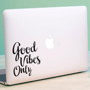 GOOD VIBES QUOTE Apple MacBook Decal Sticker fits all MacBook models