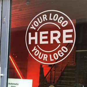 CUSTOM BUSINESS LOGO | Decal Sticker | Personalised Vinyl Logo | Business Logo | Round/Square Door Logo | Window/Wall Logo