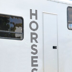 HORSES Set of 2 Vertical Design HorseBox Vinyl Decals Stickers image 2