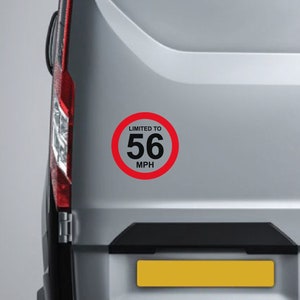 LIMITED TO 56MPH  | Van/Lorry Restricted Speed | Rear Bumper Vinyl Decal Sticker