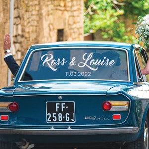 PERSONALISED NAME and DATE Wedding - Removable Vinyl Wedding Car Decal Sticker