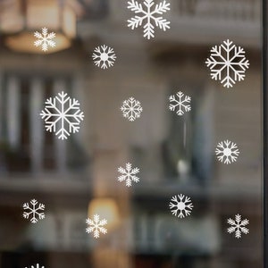 Christmas Snowflakes Sticker Pack | Set of 24 Snowflakes | Festive Window Decoration Wall Vinyl Decal Stickers | 24 colour options available