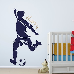 FOOTBALLER Soccer Personalised Custom Removable Vinyl Wall Decal Stickers Home Decor Art