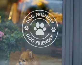 SE ADMITEN PERROS / Cafetería, Tienda que admite mascotas / Pequeño negocio / Calcomanía de vinilo para puertas y ventanas