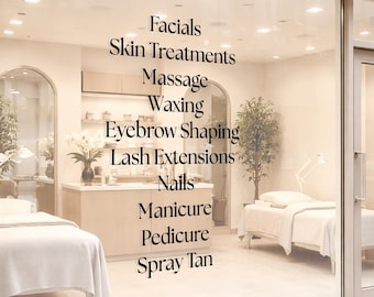 Beauty Salon Window Decal • Hair Salon Vinyl Sign • Salon Services Window Sticker • Shop Front Glass Decal • Beauty Studio Sign UK