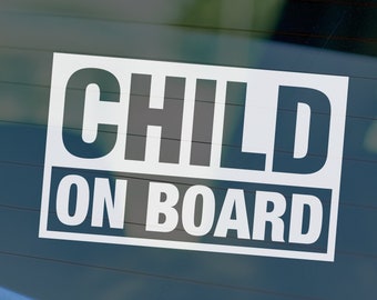 CHILD ON BOARD | Car Window Bumper | Vinyl Decal Safety Sticker | 24 colours available