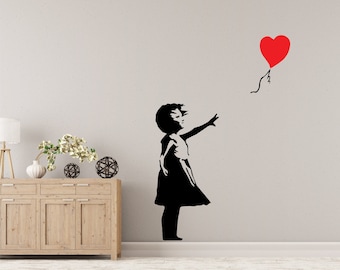 BANKSY BALLOON GIRL | Iconic Wall Art for Home Decor | Removable Vinyl Wall Decal Stickers