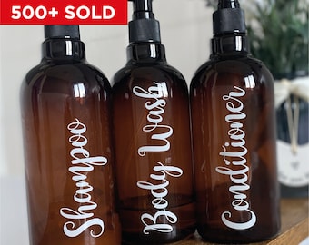 Juego de 3 / Champú, acondicionador y gel de ducha / Calcomanías y etiquetas adhesivas para botellas de baño / Tipo 3