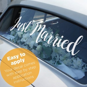 APPENA SPOSATI / Matrimonio da sposa Mr & Mrs / Adesivo per auto in vinile rimovibile / Tipo 2