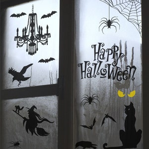 SPOOKY HALLOWEEN STICKERS | Multiple Designs and Colours available | Removable decals for Front Doors, Windows or Walls