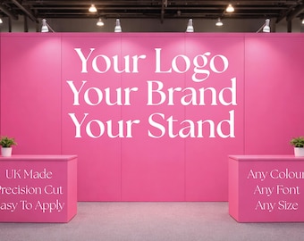 Exhibition Vinyl Graphics • Trade Show Logo Decals • Event Stand Lettering • Custom Cut Vinyl Fast Turnaround UK