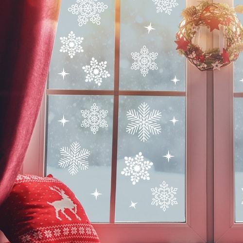 CHRISTMAS SNOWFLAKE Window Wall Vinyl Decal Sticker Any - Etsy