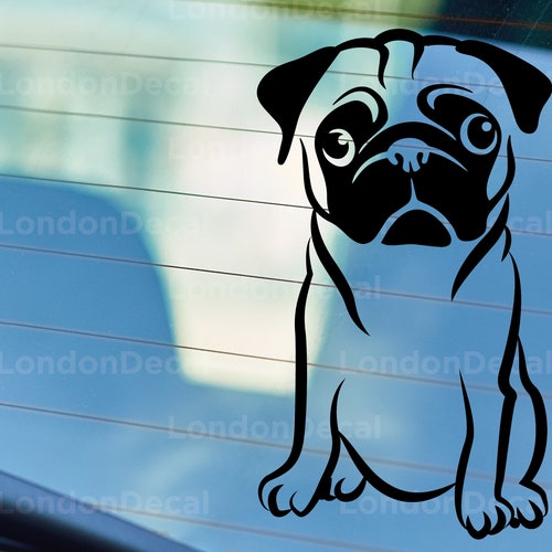 Pug Vinyl Decal Etsy
