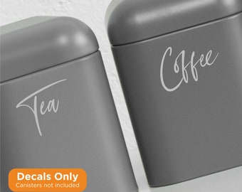 TEE KAFFEE ZUCKER | 3er Set | Küche Schrank Glas Kanister Decals Aufkleber Etiketten (Typ 2)