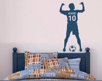 FOOTBALL NAME Footballer Soccer Personalised Custom Removable Vinyl Wall Decal Stickers Home Decor Art