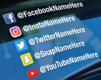 SOCIAL MEDIA TAG |  Full colour logo | Car Window Bumper Vinyl Decal Sticker