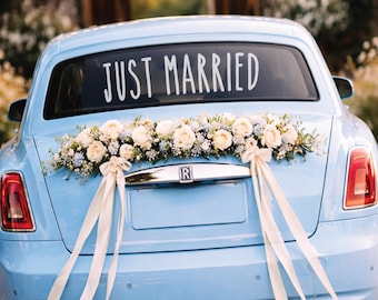 JUST MARRIED Car Sticker •  Removable Vinyl Decal • Any Colour