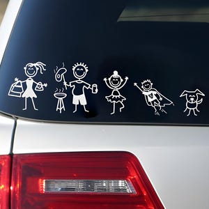 STICK FAMILY | Your Family Characters | Car Window Bumper Vinyl Decal Sticker | All Colours available