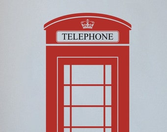 LONDON PHONE BOX | Iconic Wall Decal | Removable Vinyl Decal Sticker