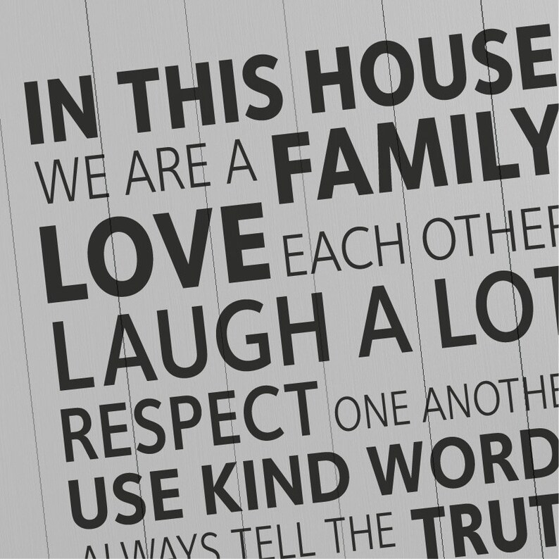 HOUSE RULES Quote Removable Vinyl Wall Decal Stickers Home Etsy