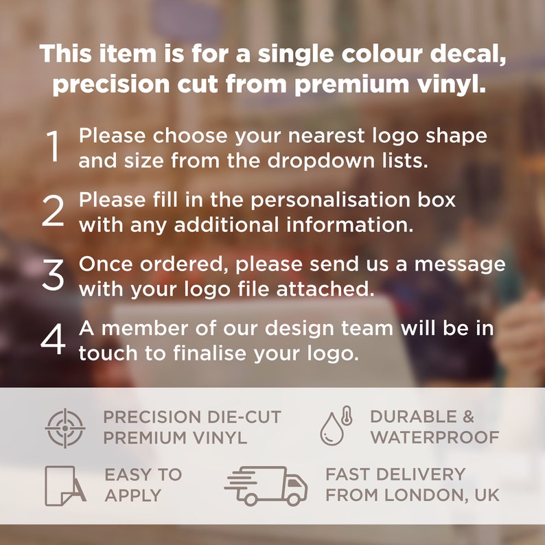 Your Company Logo Decal | Personalized Vinyl Sticker | Single Colour ...