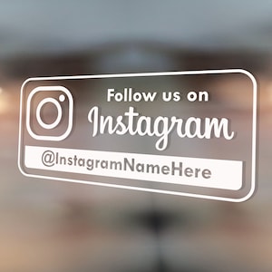 FOLLOW US INSTAGRAM | Social Media Tag Name | Business Shop Owner Window Door Vinyl Sticker Decal | Type 2