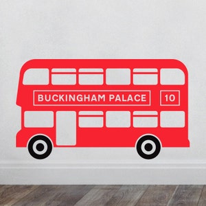 London Red Bus | **CUSTOM LOCATION ADDED** | Personalised Removable Vinyl Wall Decal Stickers Home Decor Art