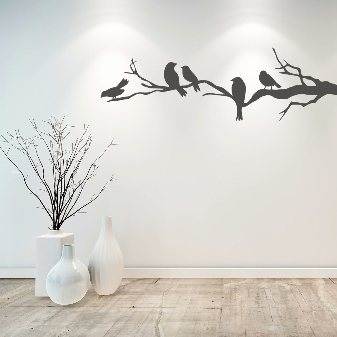 BIRDS ON BRANCH | Home Decor Art Bedroom Kitchen | Removable Vinyl Wall ...