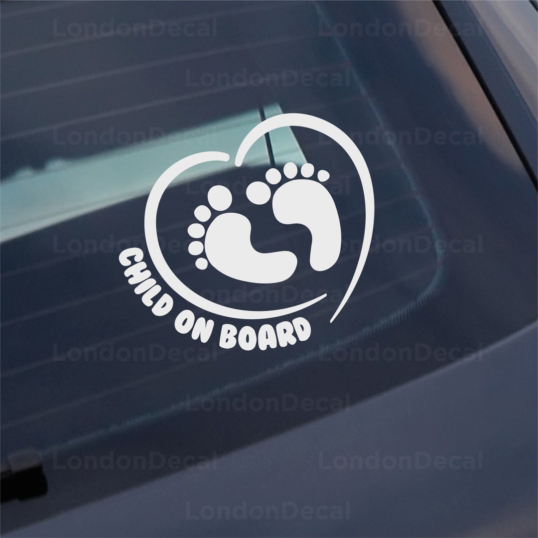 CHILD ON BOARD | Footstep Footprint Design | Car Window Bumper Vinyl ...