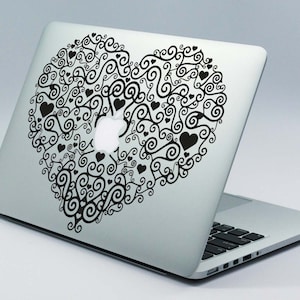 FUNKY HEART MacBook Aufkleber Sticker passend für alle MacBook Modelle