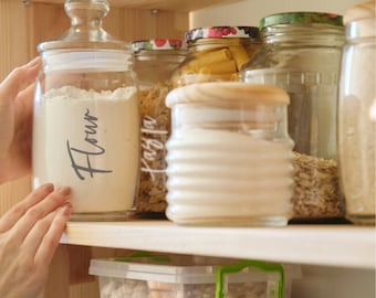 BAKING PANTRY Vinyl Aufkleber für Küchendosen Etiketten, Backetiketten, Vorratsdosen, Glasaufbewahrungsgläser, Organisation - Typ 2