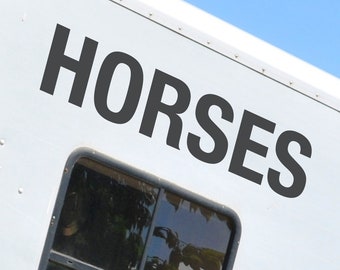 HORSES | Set of 2 | Equestrian HorseBox Vinyl Lettering Decal Sticker